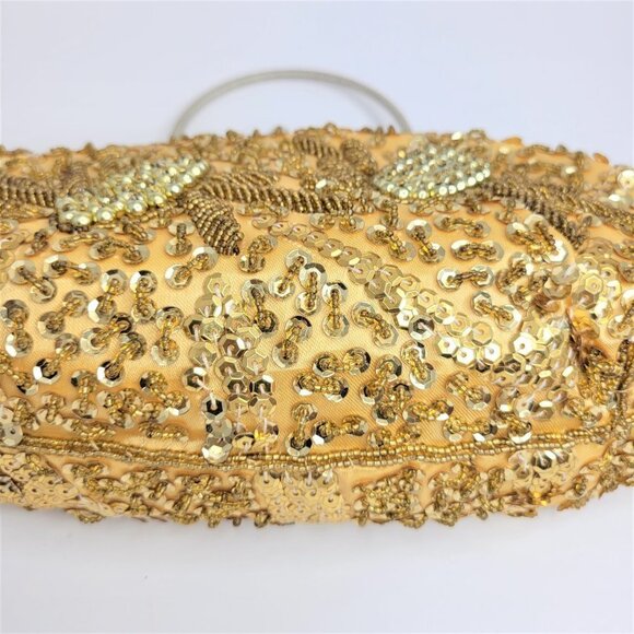Gold Glitter Evening Clutch Purse - Picture 4 of 13